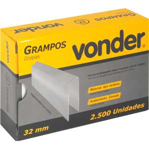 Grampo 32 mm para grampeador GPV 201, caixa com 2.500 peças, VONDER