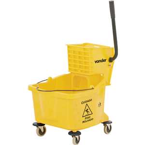 Carro balde plástico para limpeza, com espremedor, 32 litros, BEV 3200, VONDER