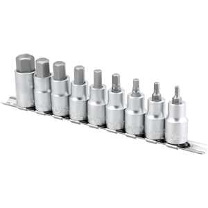 Jogo de soquetes hexagonais, encaixe 1/2", 4 mm a 17 mm, VONDER