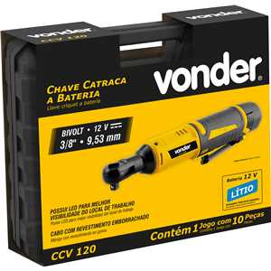 Chave catraca a bateria com encaixe 3/8", 12 V, bivolt, CCV 120, VONDER