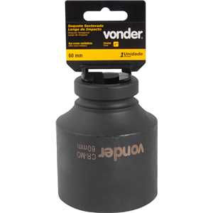 Soquete sextavado longo de impacto, 60 mm, encaixe de 1", VONDER
