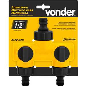 Adaptador múltiplo para mangueira com 2 saídas e regulador de fluxo individual AMV 020, VONDER