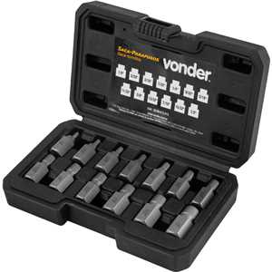 Jogo de saca-parafusos, com 13 peças, VONDER