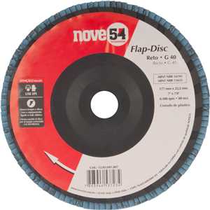 Flap-disc, disco de desbaste/acabamento, 7" - 180 mm, grão 40, NOVE54