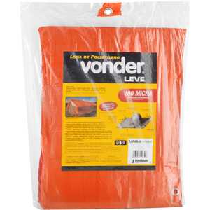 Lona de polietileno laranja 6 m x 4 m, 100 micra, VONDER LEVE