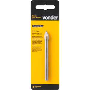 Broca para vidro, 8,0 mm x 80,0 mm, VONDER