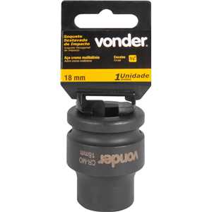 Soquete sextavado de impacto, encaixe de 3/4" x 18,0 mm, VONDER