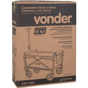 Carrinho para carga, dobrável, com bolsa, 60 kgf, CDV 060 VONDER