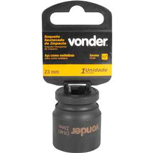 Soquete sextavado de impacto, encaixe de 1/2" x 23,0 mm, VONDER