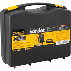 Inversor para solda com eletrodo e TIG, 120 A, RIV 125, com display digital, monofásico, 127 V~ - 220 V~ - Seleção automática, VONDER.