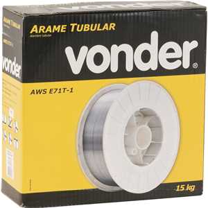 Arame tubular E71T-1C com 1,2 mm, embalagem com 15 kg, VONDER