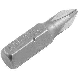 Jogo de bits/ponteira phillips, com encaixe 1/4", nº 1 x 25 mm, cartela com 5 peças, VONDER
