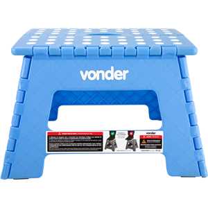 Banqueta plástica dobrável, azul, altura 220 mm, VONDER