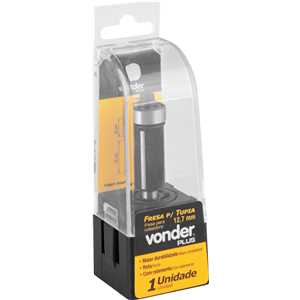 Fresa com dentes de metal duro, reta, para acabamento com rolamento, 12,7 mm, VONDER PLUS