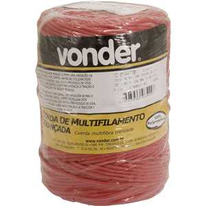 Corda multifilamento trançada 3,0 mm x 277 m, vermelha, VONDER