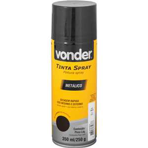 Tinta em spray metálico, preto, 350 ml/250 g, VONDER