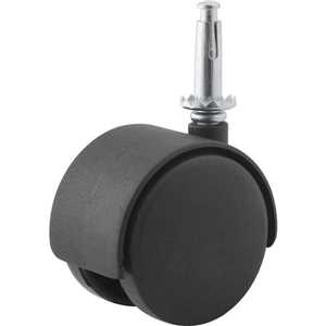 Rodízio giratório duplo leve 1.9/16", de nylon, preto, com cone, VONDER