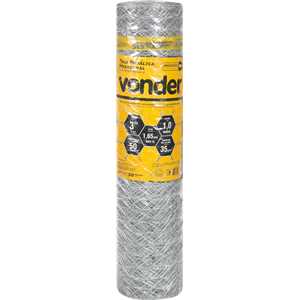Tela metálica hexagonal, mangueirão, malha 3", 16 BWG x 1 m, com 50 m,  VONDER