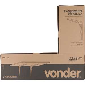 Cantoneira metálica estampada 12" x 14" - 30 cm x 35 cm, VONDER