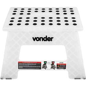 Banqueta plástica dobrável, transparente, altura 220 mm, VONDER