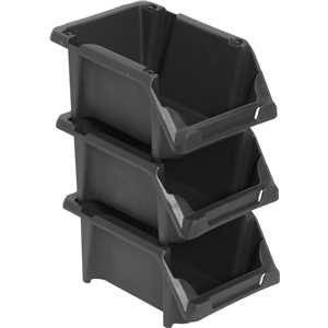 Gaveteiro plástico, nº 3, 8,0 cm x 10,4 cm x 17,6 cm, modelo prático, preto, VONDER