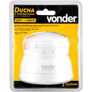 Ducha 4 temperaturas, 6.800 W, 220 V~, branca, VONDER