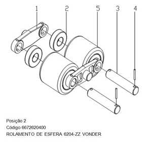 Rolamento rígido de esfera, 6204-ZZ, VONDER