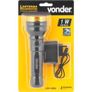 Lanterna recarregável, 88 lúmens, bateria de lítio, LRV 088L, VONDER