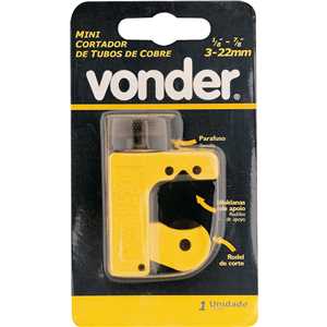 Minicortador de tubos 1/8" a 7/8", para tubos de cobre e alumínio, VONDER
