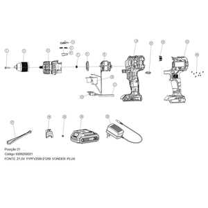 Fonte de carregamento 20 V, para PFV 200I e PFV 212IB VONDER PLUS