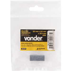 Bastão abrasivo para microrretífica 9,5 mm x 9,5 mm x 25,4 mm, G 60, VONDER