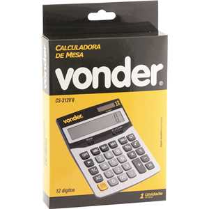 Calculadora de mesa 12 dígitos, CS 312V II, VONDER