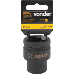 Soquete sextavado de impacto, encaixe de 3/4" x 19,0 mm, VONDER