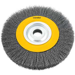 Escova circular de aço, ondulada, 10" x 1.3/16" (254 mm x 30 mm), com bucha de redução, VONDER