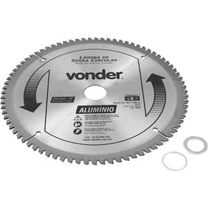 Lâmina de serra circular com vídea, para alumínio, 250 mm x 30 mm x 80 dentes, VONDER