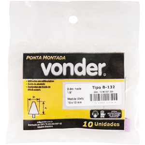 Ponta montada B-132 haste 1/8" VONDER