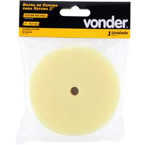 Boina de espuma para refino 3", para politriz roto-orbital, VONDER
