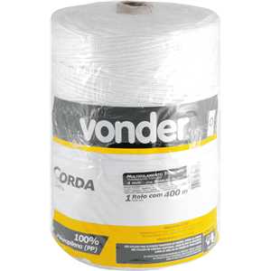 Corda multifilamento trançada 4,0 mm x 400 m, branca, VONDER