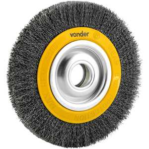 Escova circular de aço, ondulada, 8" x 1.3/16" ( 203 mm x 30 mm), com bucha de redução, VONDER