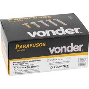 Parafuso madeira chipboard, cabeça chata, fenda cruzada/phillips, 3,5 mm x 40,0 mm, VONDER