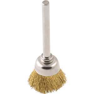 Escova tipo copo com haste para microrretífica, 12 mm, em latão, VONDER