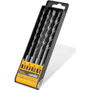 Jogo de brocas SDS PLUS de 5 mm a 10 mm, com 4 peças, VONDER