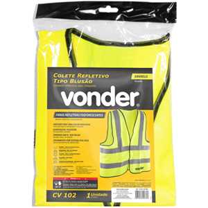 Colete refletivo tipo blusão, sem bolso, amarelo, CV 102 VONDER