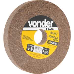 Rebolo reto 6" x 3/4" grão 24 marrom VONDER PLUS