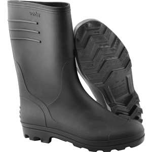 Bota de PVC preta, cano médio, com forro, 43, VONDER