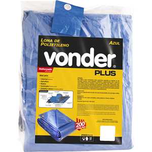 Lona reforçada de polietileno azul 5 m x 4 m, VONDER PLUS