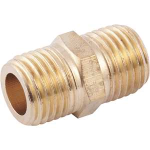 Niple/Adaptador para rosca 1/4" macho x 1/4" macho, latão VONDER
