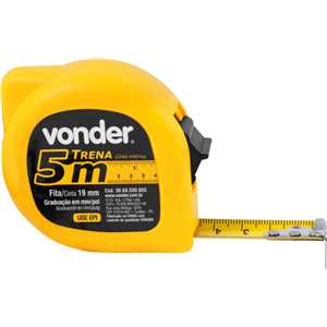 Trena curta de aço 5 m x 19 mm, caixa com 12, VONDER