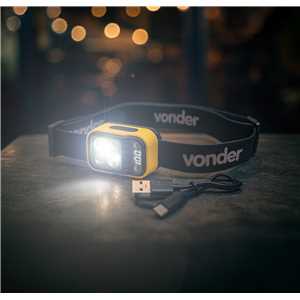 Lanterna de LED para cabeça, recarregável, LED CREE Xte, LCV 220 VONDER