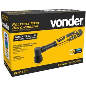 Politriz mini roto-orbital, bateria de 12 V, PMV 120, VONDER